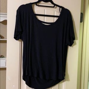 Free people open back black cotton top
